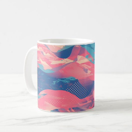 🎨 Bold Pink & Blue Abstract Pattern - Dynamic & F Kaffeetasse (Vorderseite Links)