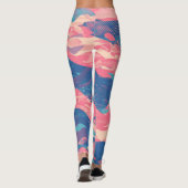 🎨 Bold Pink & Blue Abstract Pattern - Dynamic & F Leggings (Rückseite)