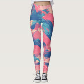 🎨 Bold Pink & Blue Abstract Pattern - Dynamic & F Leggings (Vorderseite)