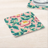 Bold Pink Chinoiserie Floral Paper Napkin Untersetzer (angewinkelt)