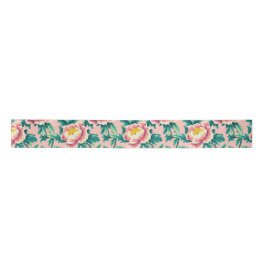Bold Pink Chinoiserie Floral Satinband