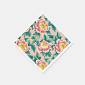 Bold Pink Chinoiserie Floral Serviette (Ecke)