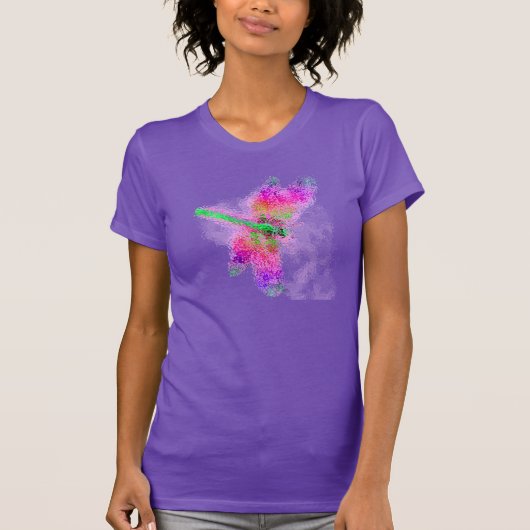 Bold Pink Dragonfly Abstact Art T-Shirt (Vorderseite)
