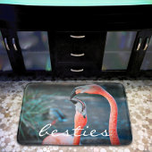 Bold Pink Flamingo Besties Friends Foto Niedlicher Badematte