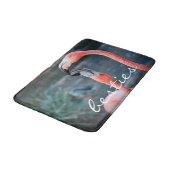 Bold Pink Flamingo Besties Friends Foto Niedlicher Badematte (Schrägansicht)