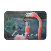 Bold Pink Flamingo Besties Friends Foto Niedlicher Badematte (Vorderseite)