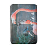 Bold Pink Flamingo Besties Friends Foto Niedlicher Badematte (Vorderseite Vertikal)
