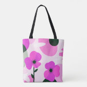Bold Pink Floral Modern Tote Bag Tasche (Rückseite)