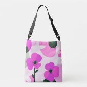 Bold Pink Floral Modern Tote Bag Tragetaschen Mit Langen Trägern (Rückseite)