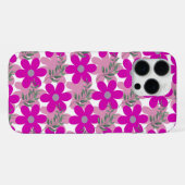 'Bold Pink Floral'-Muster iPhone 16 Pro Max Hülle (Rückseite (Horizontal))