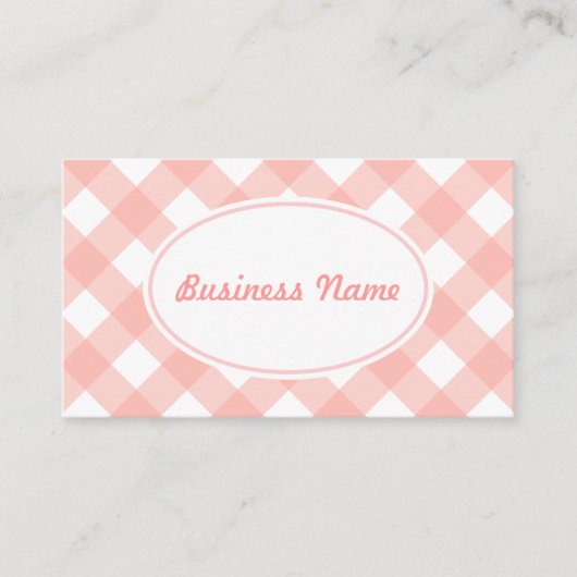 Bold Pink Gingham Business Card Visitenkarte (Vorderseite)