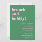 Bold Pink Green Modern Brunch Bubbly Bridal Shower Einladung (Vorderseite)