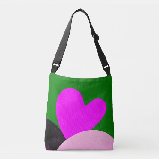 Bold Pink Heart Graphic Tote Bag Tragetaschen Mit Langen Trägern (Vorderseite)