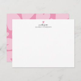 Bold Pink Hearts Note Card Einladung