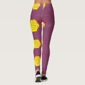 Bold Pink Honey Harvest Pattern Leggings (Rückseite)