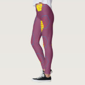 Bold Pink Honey Harvest Pattern Leggings (Links)