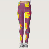 Bold Pink Honey Harvest Pattern Leggings (Vorderseite)