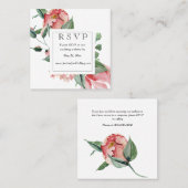 Bold Pink Magnolia Wedding Website UAWG Quadratische Visitenkarte (Vorne/Hinten)