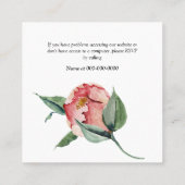 Bold Pink Magnolia Wedding Website UAWG Quadratische Visitenkarte (Rückseite)