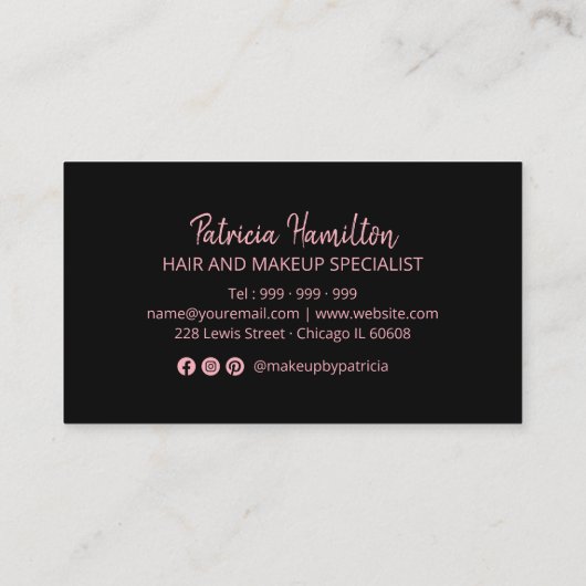 Bold Pink Makeup Artist Hair Salon 10 Loyalty Card Visitenkarte (Rückseite)