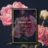 Bold Pink Modern Peony Blume Chic Wedding Folieneinladung