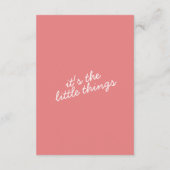 Bold Pink Modern Whimsical Wedding Details Begleitkarte (Rückseite)