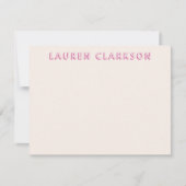 Bold Pink Name Note Card Save The Date (Vorderseite)