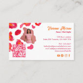 Bold Pink Orange Cheetah Leopard Print QR Code Visitenkarte (Rückseite)