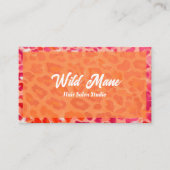 Bold Pink Orange Cheetah Leopard Print QR Code Visitenkarte (Vorderseite)