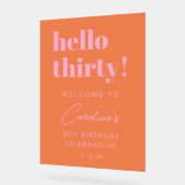 Bold Pink Orange Modern Birthday Welcome Sign Acrylschild (Winkel)