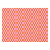 Bold Pink Orange Modern Geometric Check Pattern Tischdecke (Vorderseite (Horizontal))