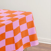 Bold Pink Orange Modern Geometric Check Pattern Tischdecke (Beispiel)