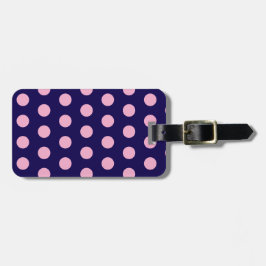 Bold Pink Polka Dots on Navy Blue  Gepäckanhänger