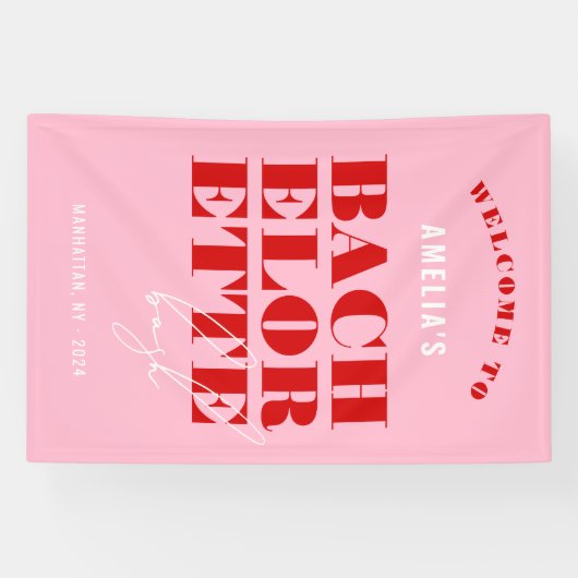 Bold Pink & Red Bachelorette Weekend Banner (Horizontal)