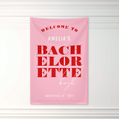 Bold Pink & Red Bachelorette Weekend Banner