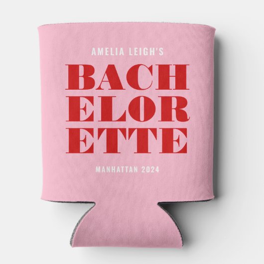 Bold Pink & Red Bachelorette Weekend Dosenkühler (Rückseite)
