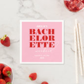 Bold Pink & Red Bachelorette Weekend Serviette (Beispiel)