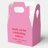 Bold Pink Red Custom Baby Dusche Danke Geschenkschachtel (Geöffnet)