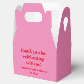 Bold Pink Red Custom Brautparty Danke Geschenkschachtel (Geöffnet)