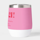 Bold Pink Red Modern 21st Birthday Custom (Rückseite)