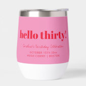 Bold Pink Red Modern 30th Birthday Custom  (Links)