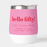 Bold Pink Red Modern 50. Geburtstag Custom
