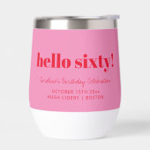 Bold Pink Red Modern 60th Birthday Custom (Links)