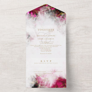 Bold Pink Tourmaline und Crystal Geode All In One Einladung