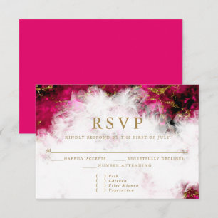 Bold Pink Tourmaline und Crystal Geode RSVP Karte