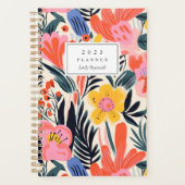 Bold Pink Yellow Floral Pattern Personalisiert 202 Planer (Vorderseite)