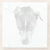 Bold Pitbull Mix Blick Moderne Kunst Untersetzer (Rückseite)