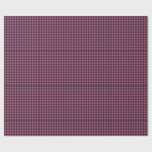 Bold Pixel Buffalo Check Plaid Pink Navy Geschenkpapier (Flach)