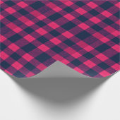 Bold Pixel Buffalo Check Plaid Pink Navy Geschenkpapier (Ecke)