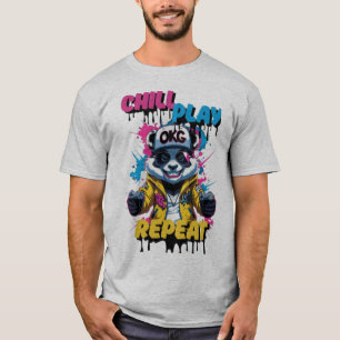 Bold Pixel Panda Style T-Shirt